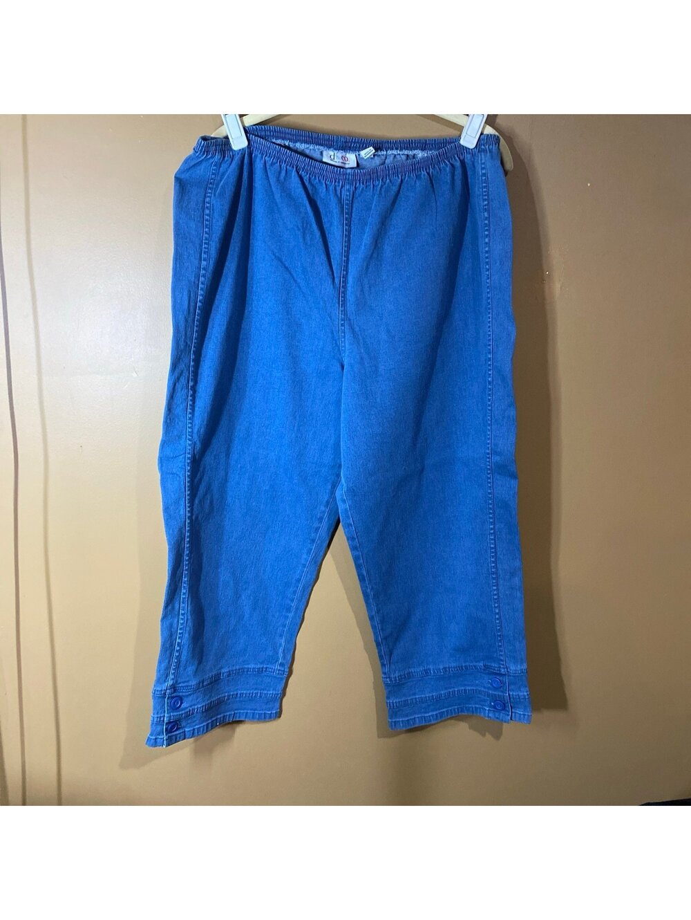 320 Denim & Co Original Waist Stretch Capris No Pockets - Women's XL Medium Blue